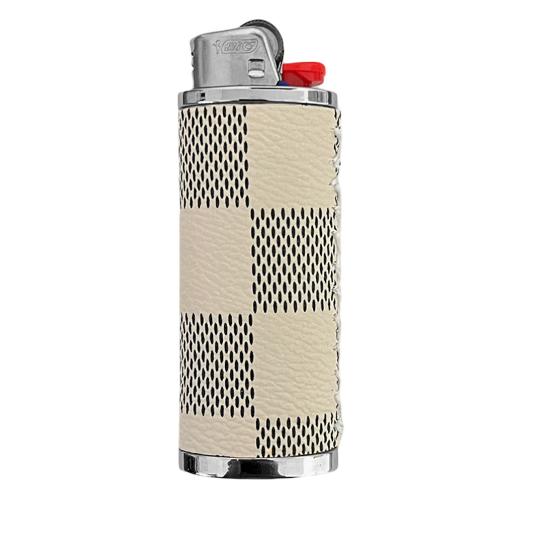 White Damier Lighter Case