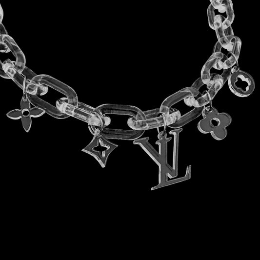 Clear charm link chain