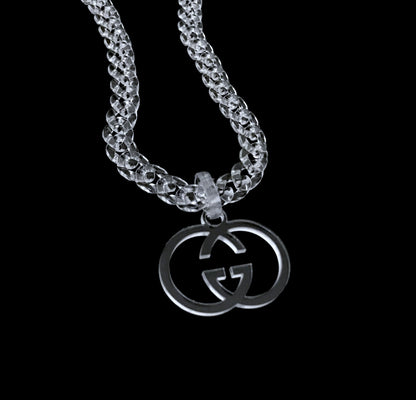 Clear GG pendant cuban chain