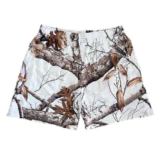Snow Camo Tree Mesh Shorts